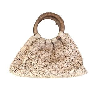 Cleobella Woven Tote Bag - Natural and Brown